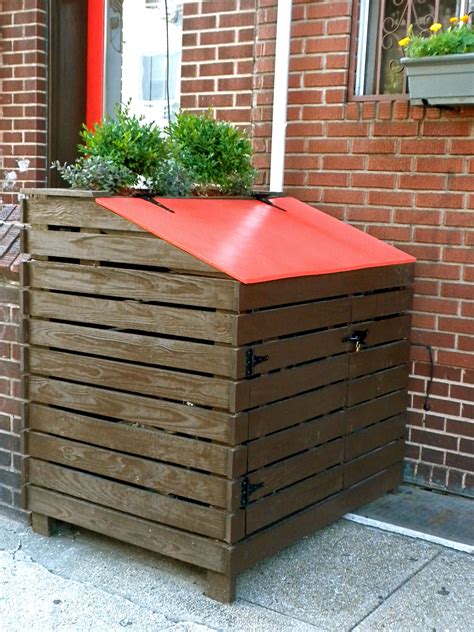 metal garbage can enclosure plans|diy outdoor garbage can storage shed plans.